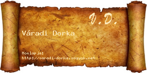 Váradi Dorka névjegykártya